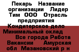 Пекарь › Название организации ­ Лидер Тим, ООО › Отрасль предприятия ­ Кондитерское дело › Минимальный оклад ­ 22 300 - Все города Работа » Вакансии   . Амурская обл.,Мазановский р-н